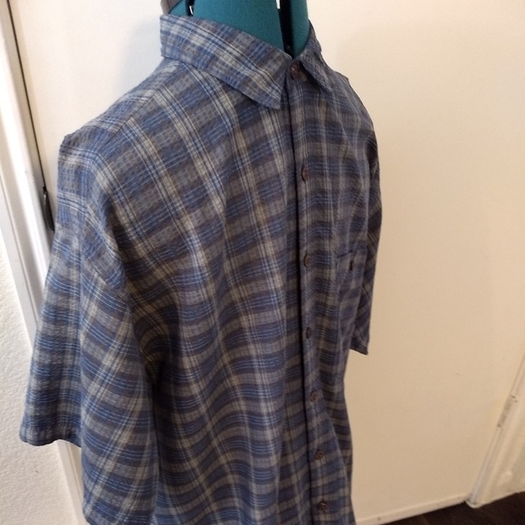 Patagonia Mens Blue Shirt Plaid Short Sleeve - Picture 4 of 7